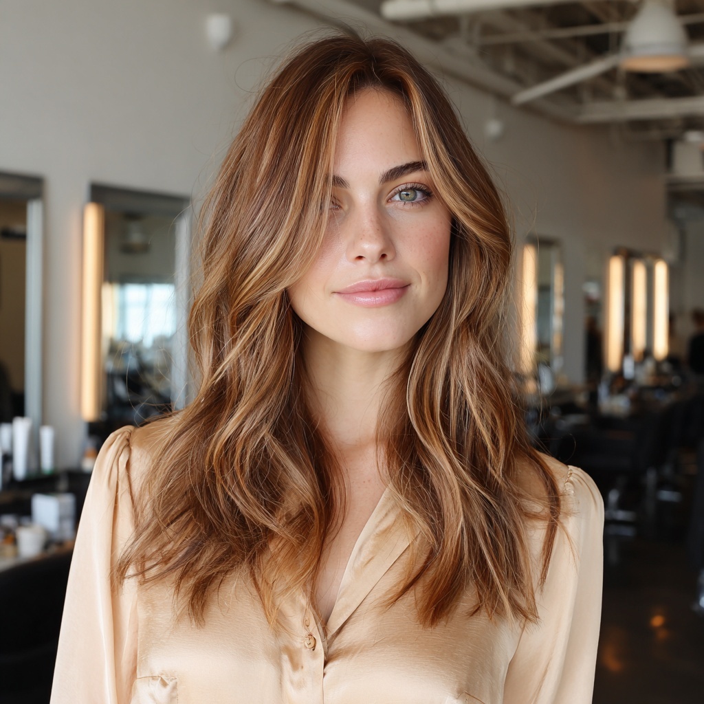 Rooted Caramel Brown for Soft Contrast