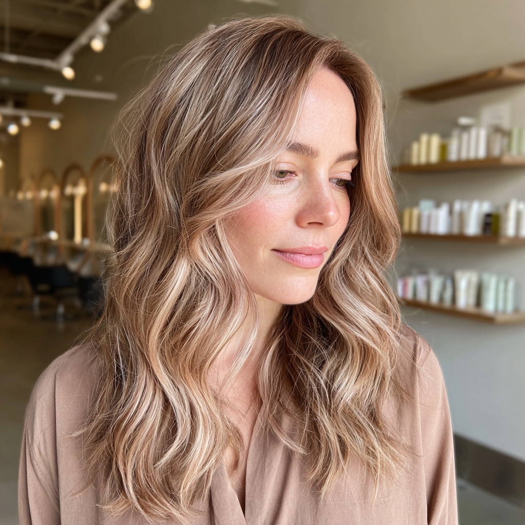 Rose Beige Balayage for Neutral Glow