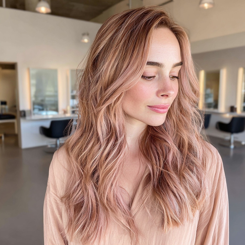 Rose Quartz Balayage for Soft Reflection