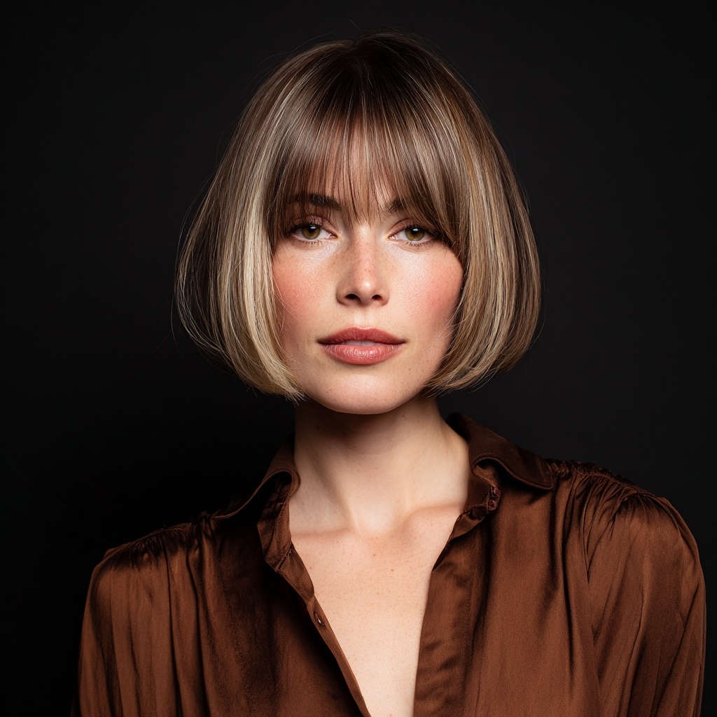 Sand Dune Sleek Bob with Side Fringe