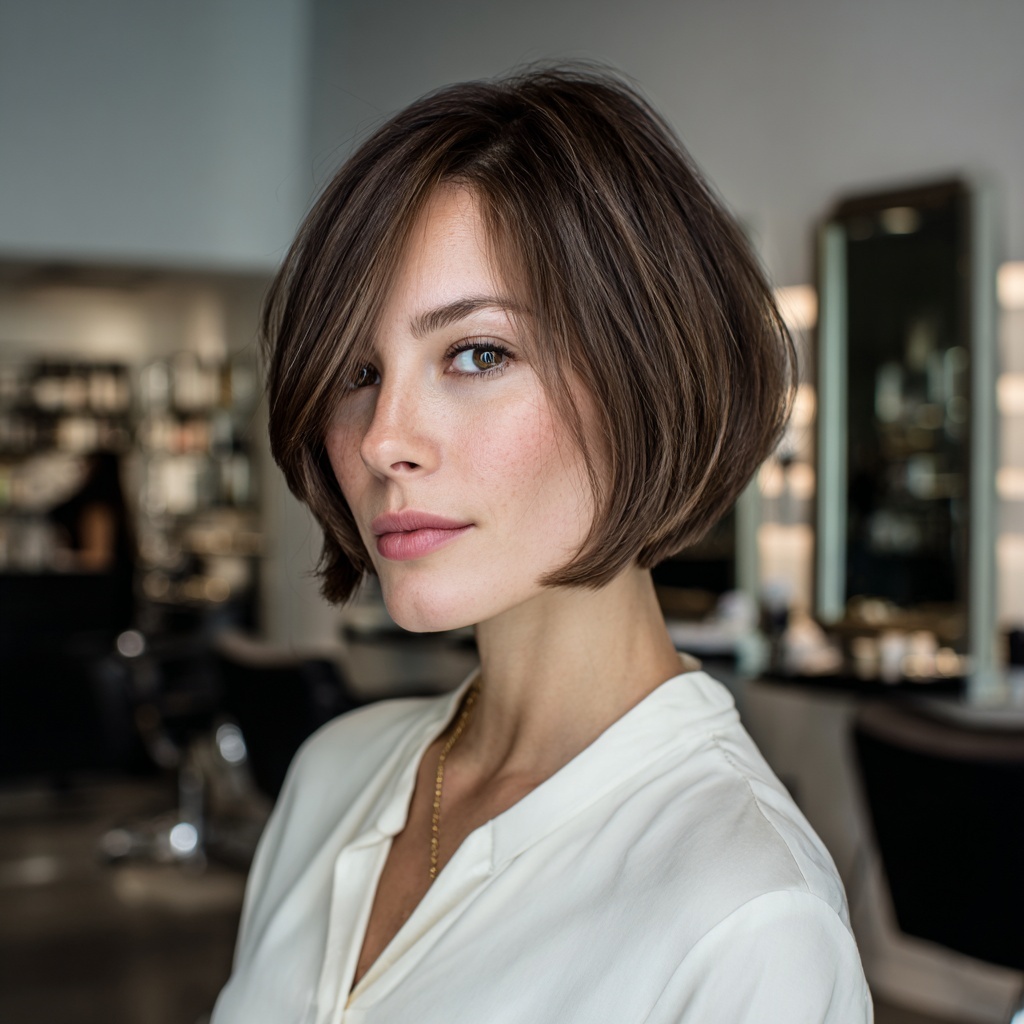 Sculpted Bob Cut Reflecting Dimensional Clarity