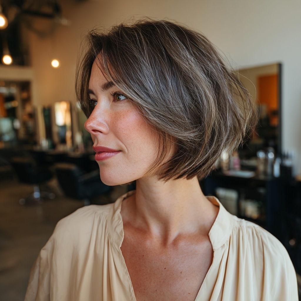 Shadowed Undercut Bob Creating Subtle Contrast