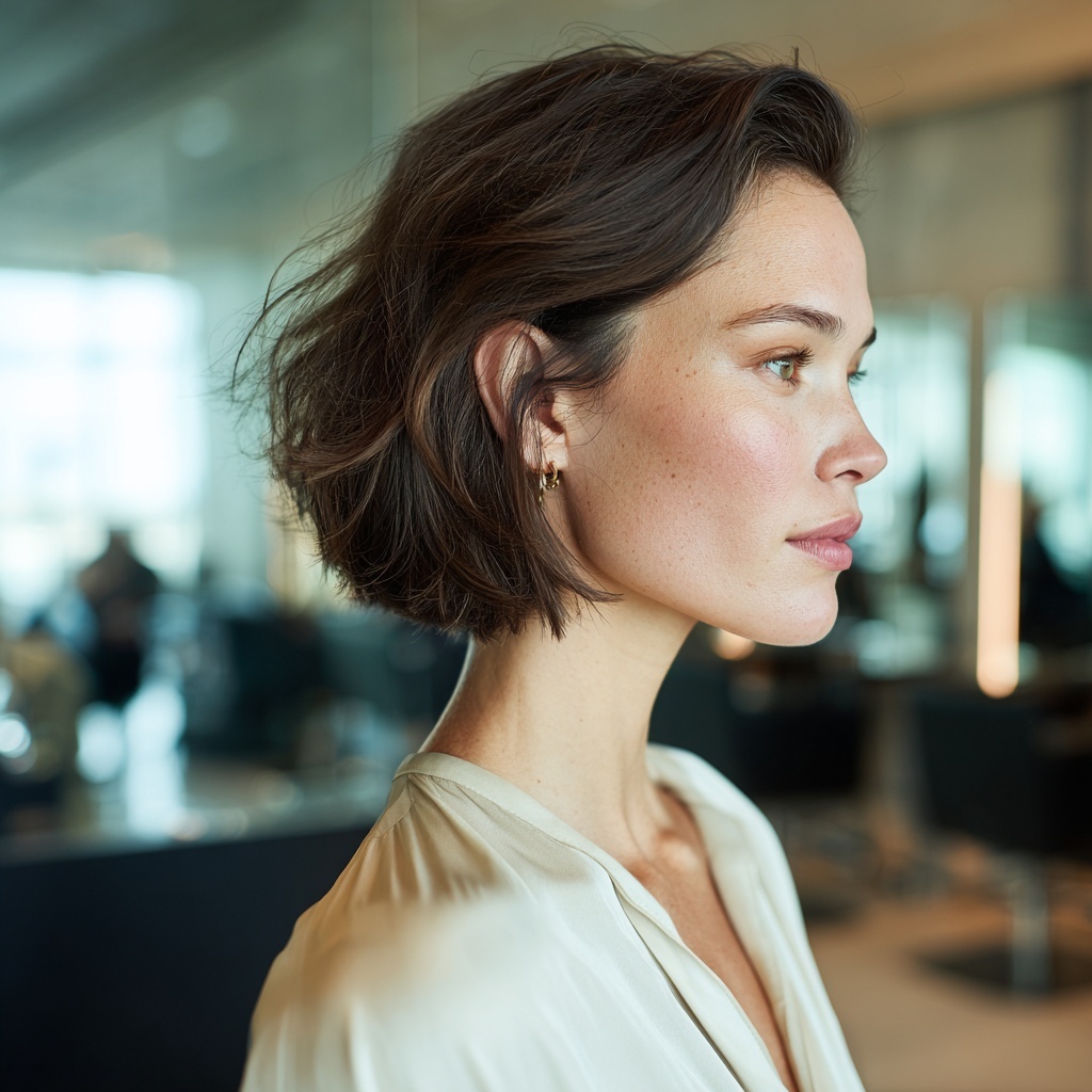 Sharp Jawline Bob Catching Movement