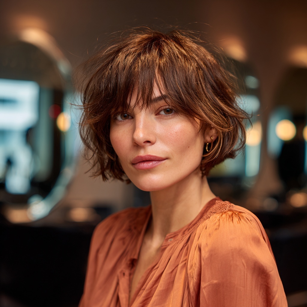 Short French Bob with Wispy Fringe