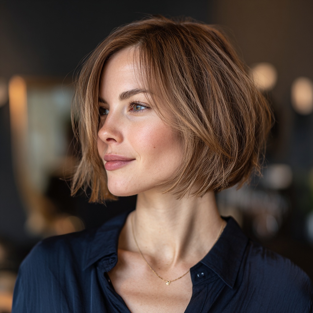 Short Hush Bob with Soft Layers