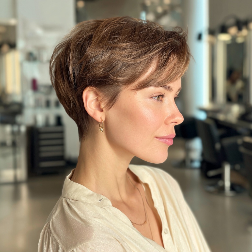 Short Undercut Pixie Revealing Smooth Contour