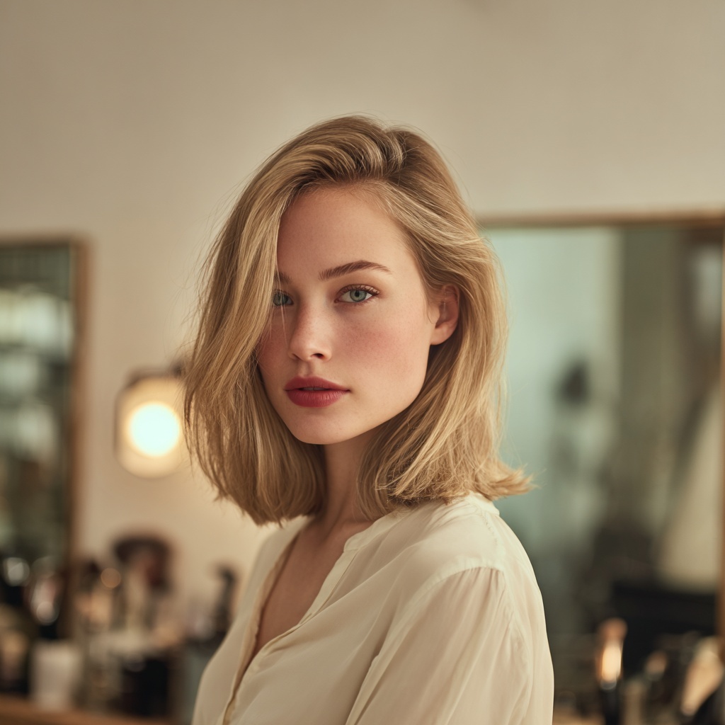 Shoulder-Length Hush Cut with Hidden Layers