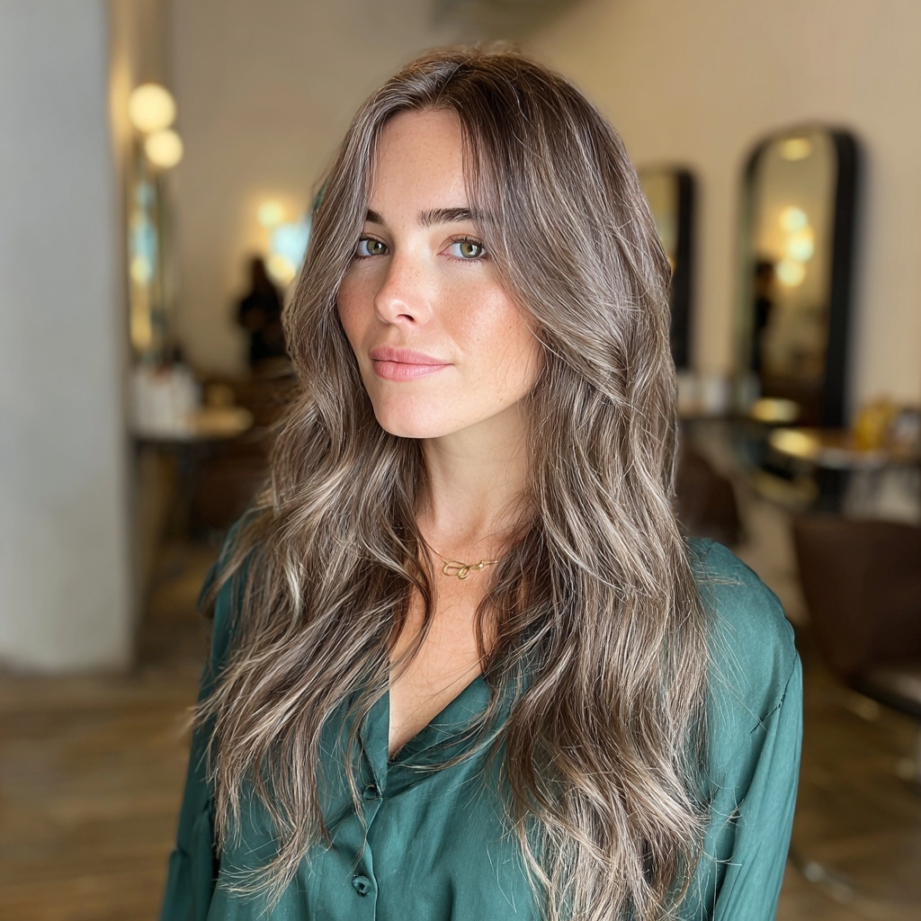 Silver-Brown Veil for Muted Reflection