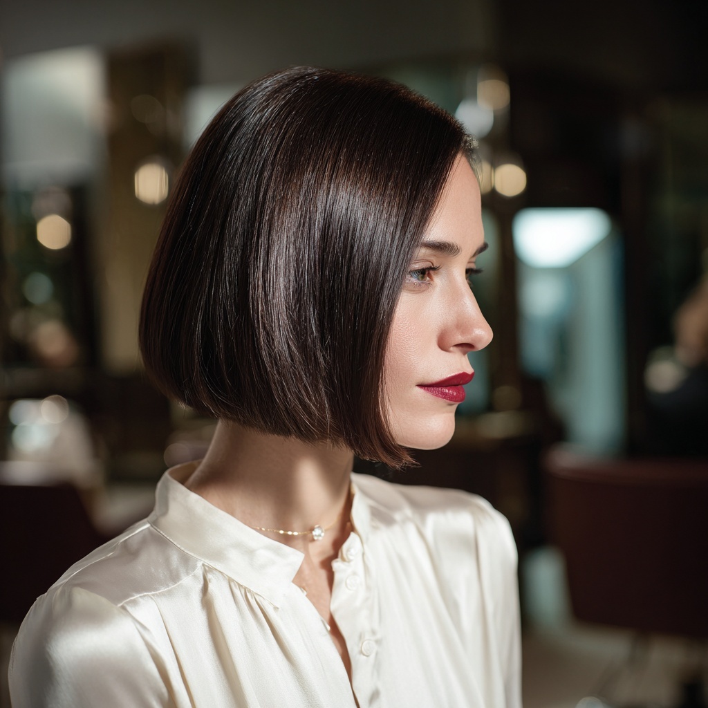 Sleek Butterfly Bob with Polished Flicks