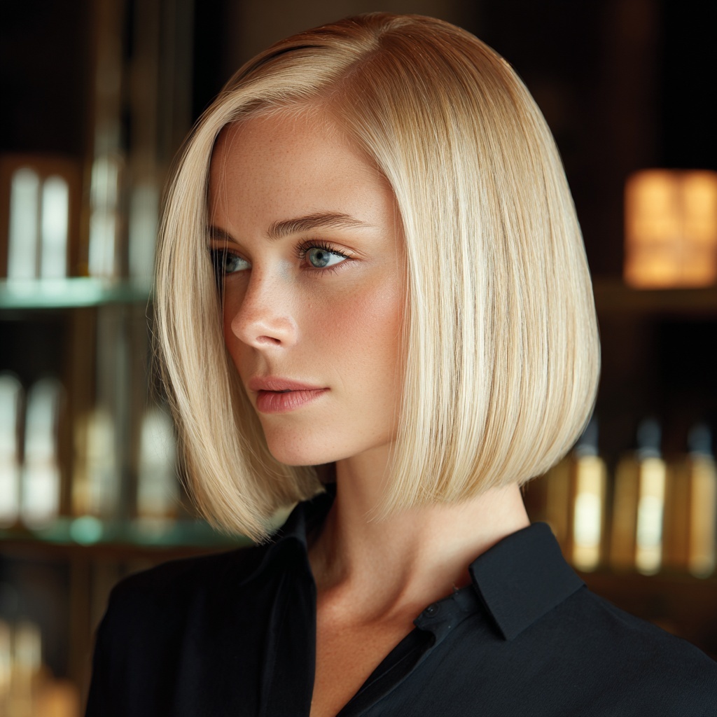 Sleek Precision Bob Reflects Balanced Form