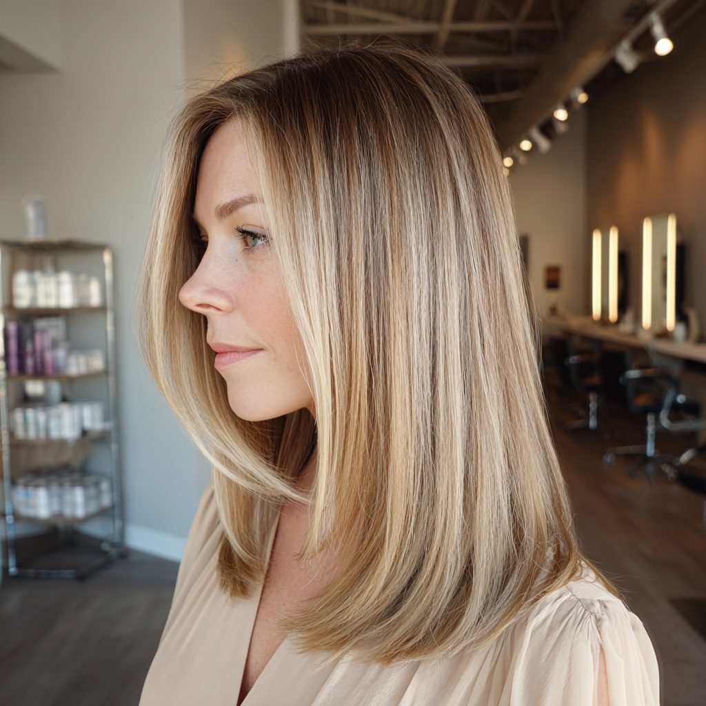 Sleek Undercut Lob Balancing Edge and Fluidity