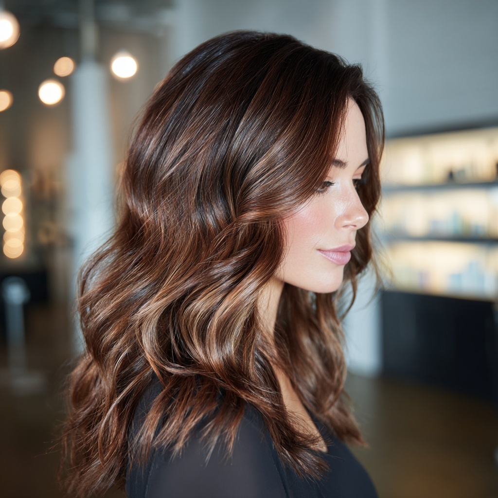 Smoked Espresso Balayage for Dimensional Warmth