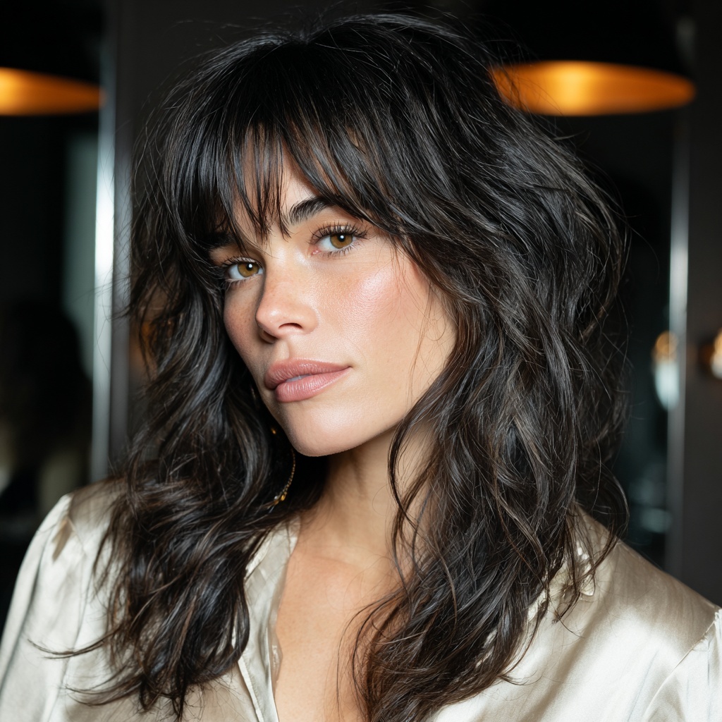 Smoky Espresso Shag with Tousled Ends