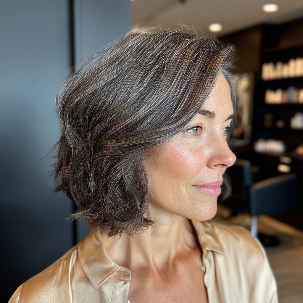 Smoky Quartz Bob touched by Textured Chic Layers