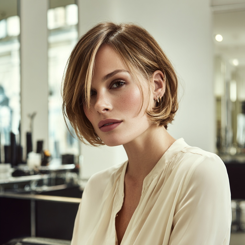 Smooth Contour C-Cut Framing the Face