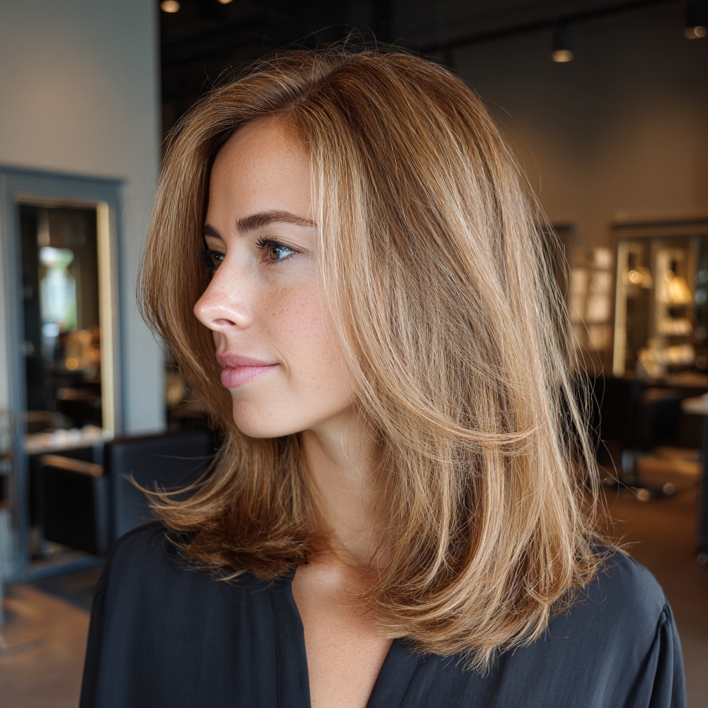 Soft Beige Lob with Luminous Flow