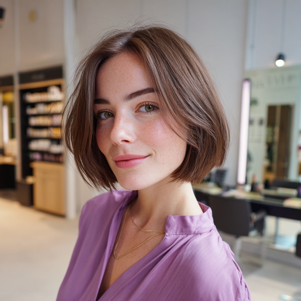 Soft Blunt Bob with Hidden Undercut Detail