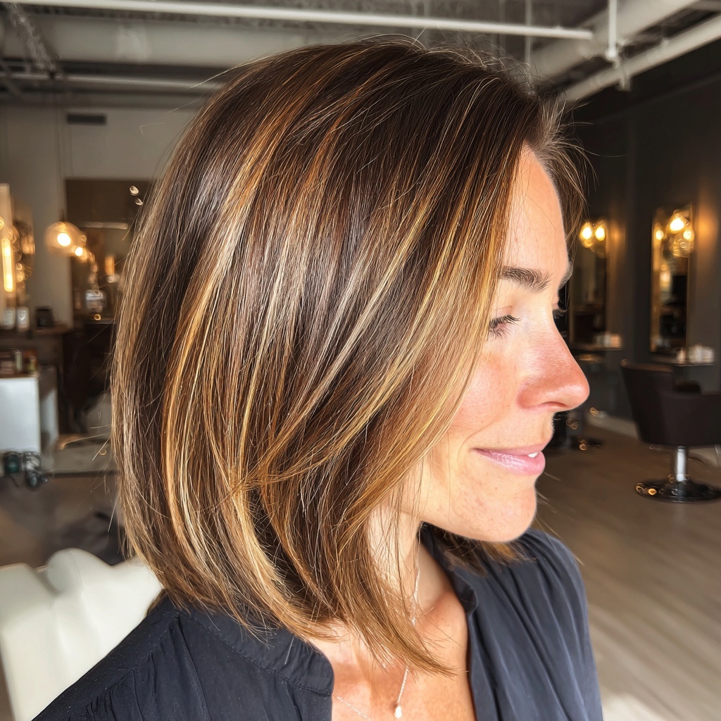 Soft Caramel Balayage Bob for Natural Radiance