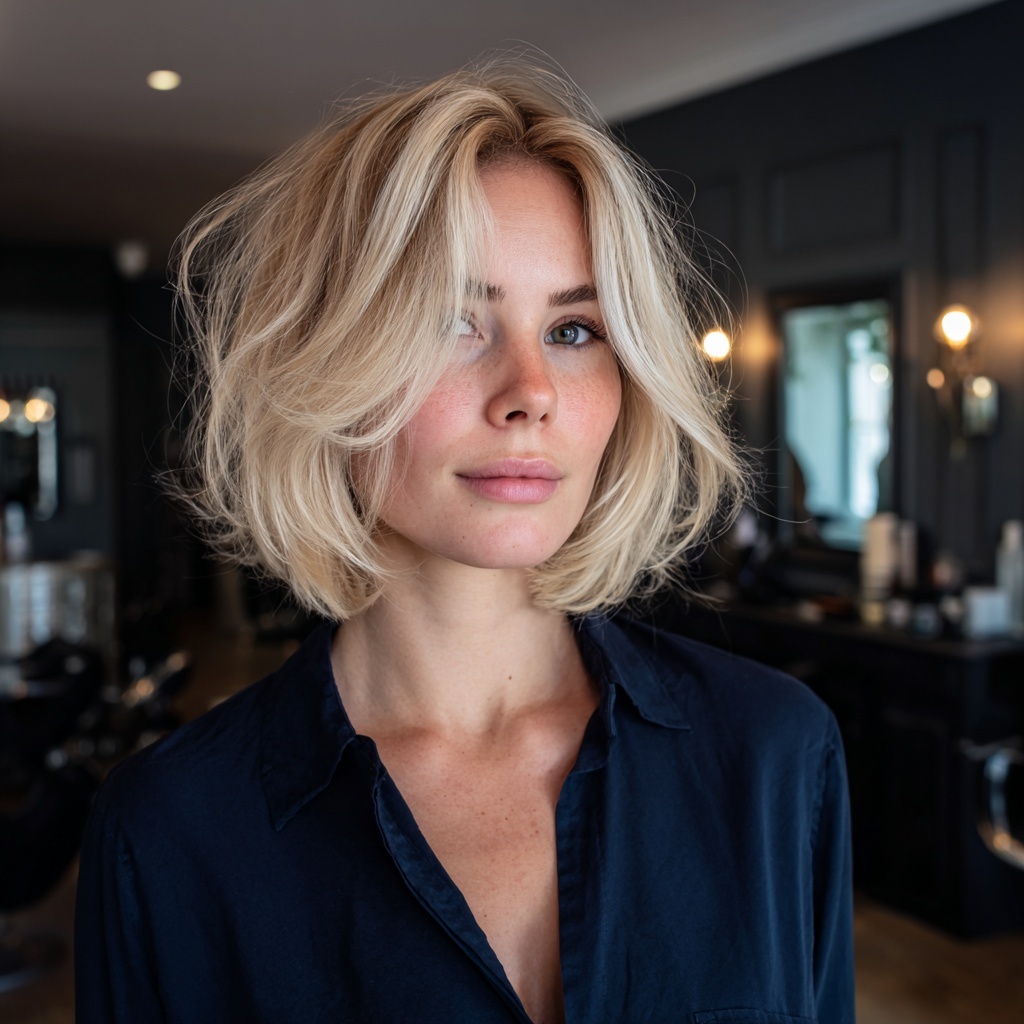 Soft Cloud Blonde Bob with Airy Lightness