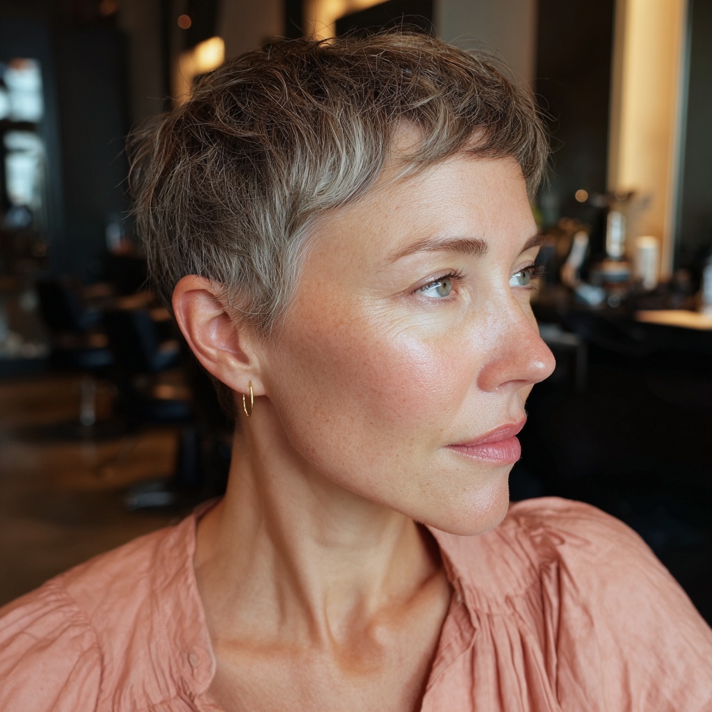 Soft Edge Pixie with Gamine Silhouette