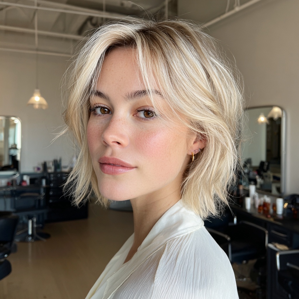 Soft Grown-Out Pixie with Melted Roots