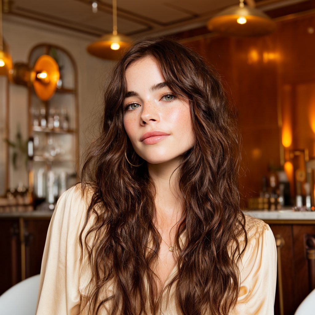 Spiced Brown Shag with Cascading Waves