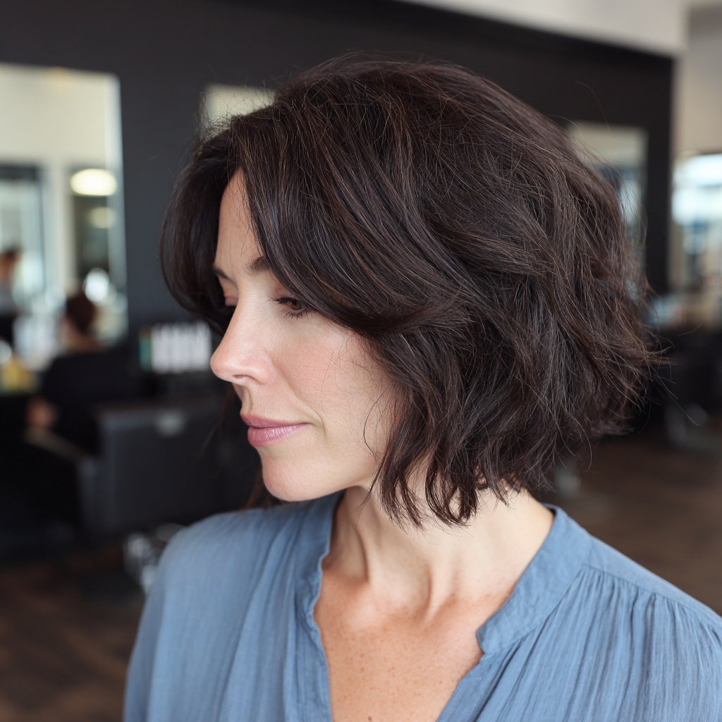 Textured Matte Bob with Frayed Ends