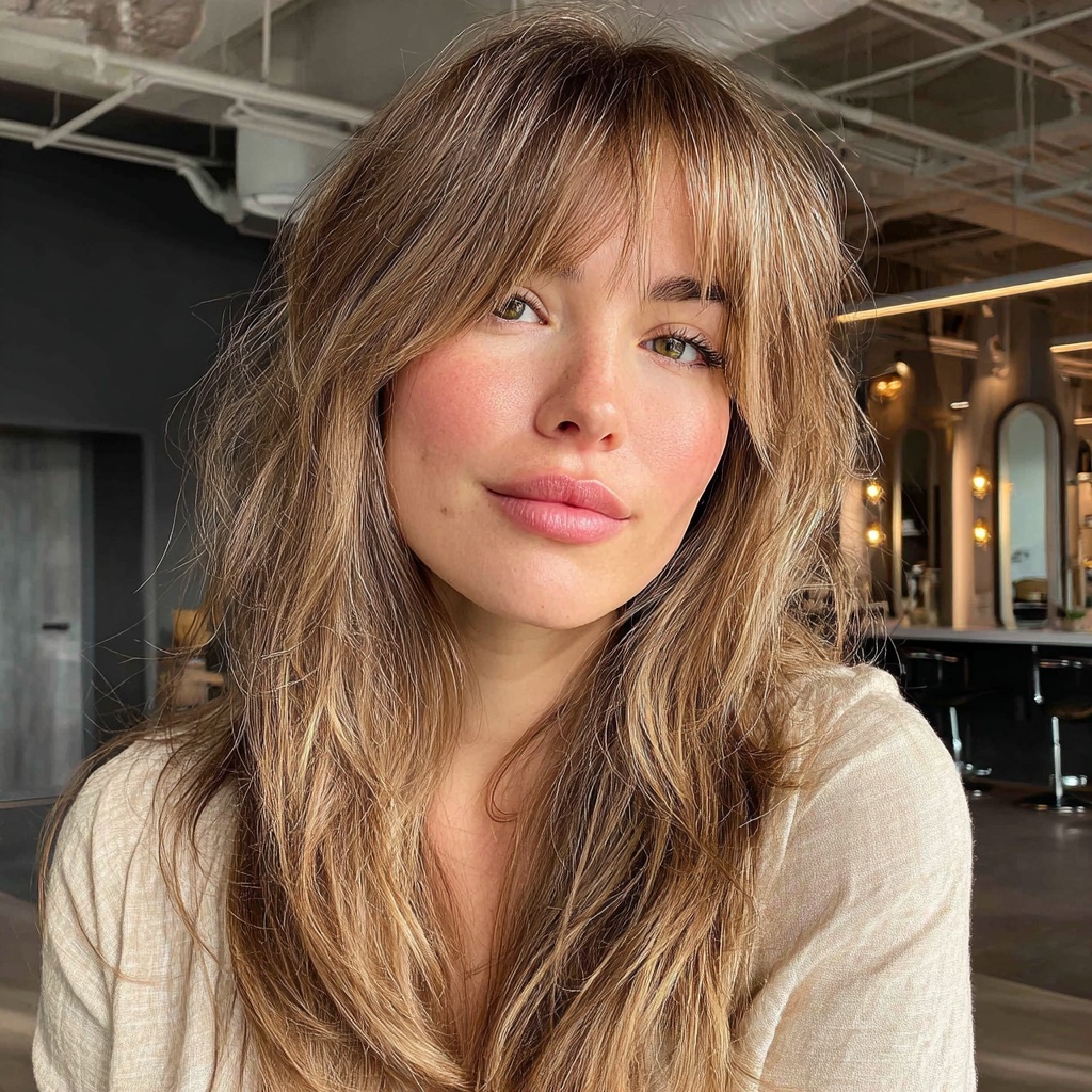 Toffee to Vanilla Shag with Wispy Fringe