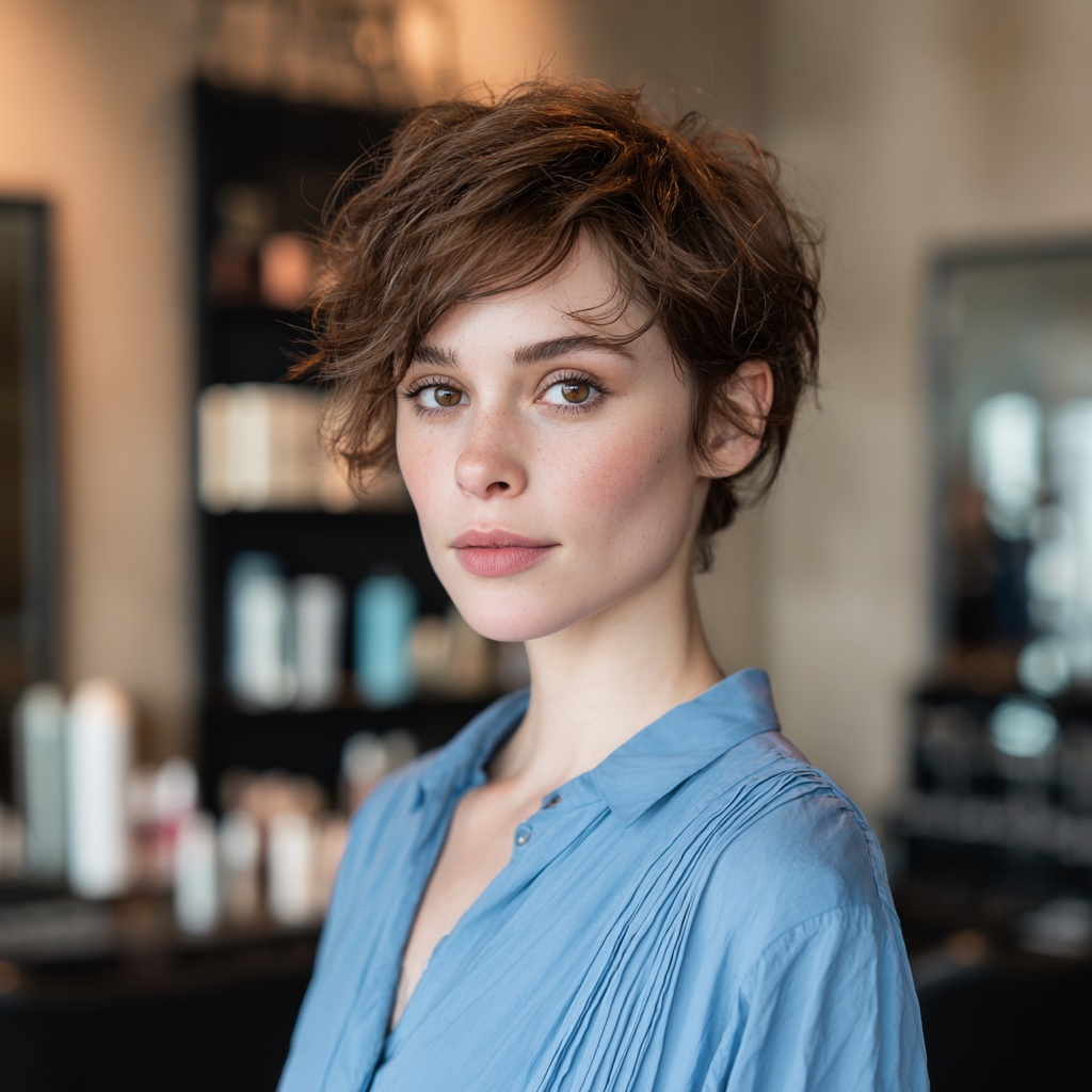 Tousled Edge Pixie with Feathered Detail