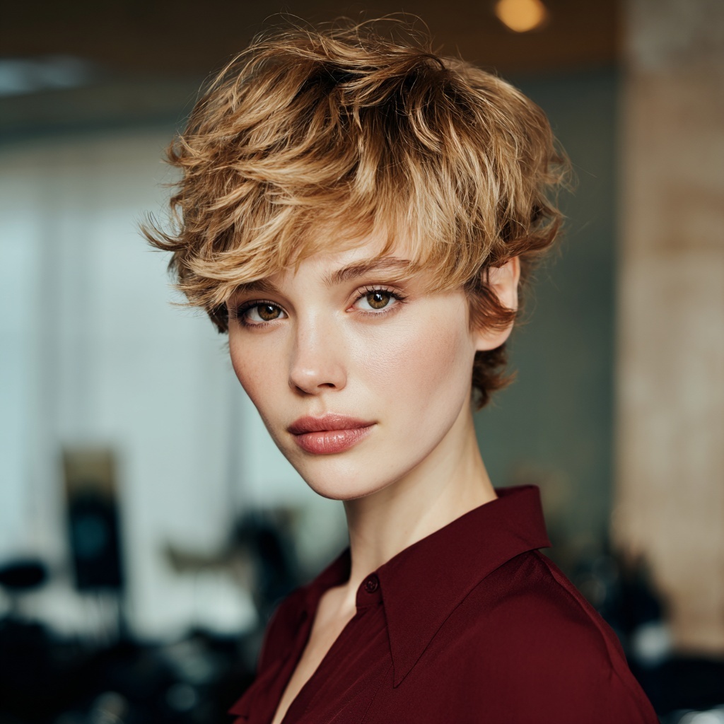Tousled Pixie Refined Through Subtle Lift
