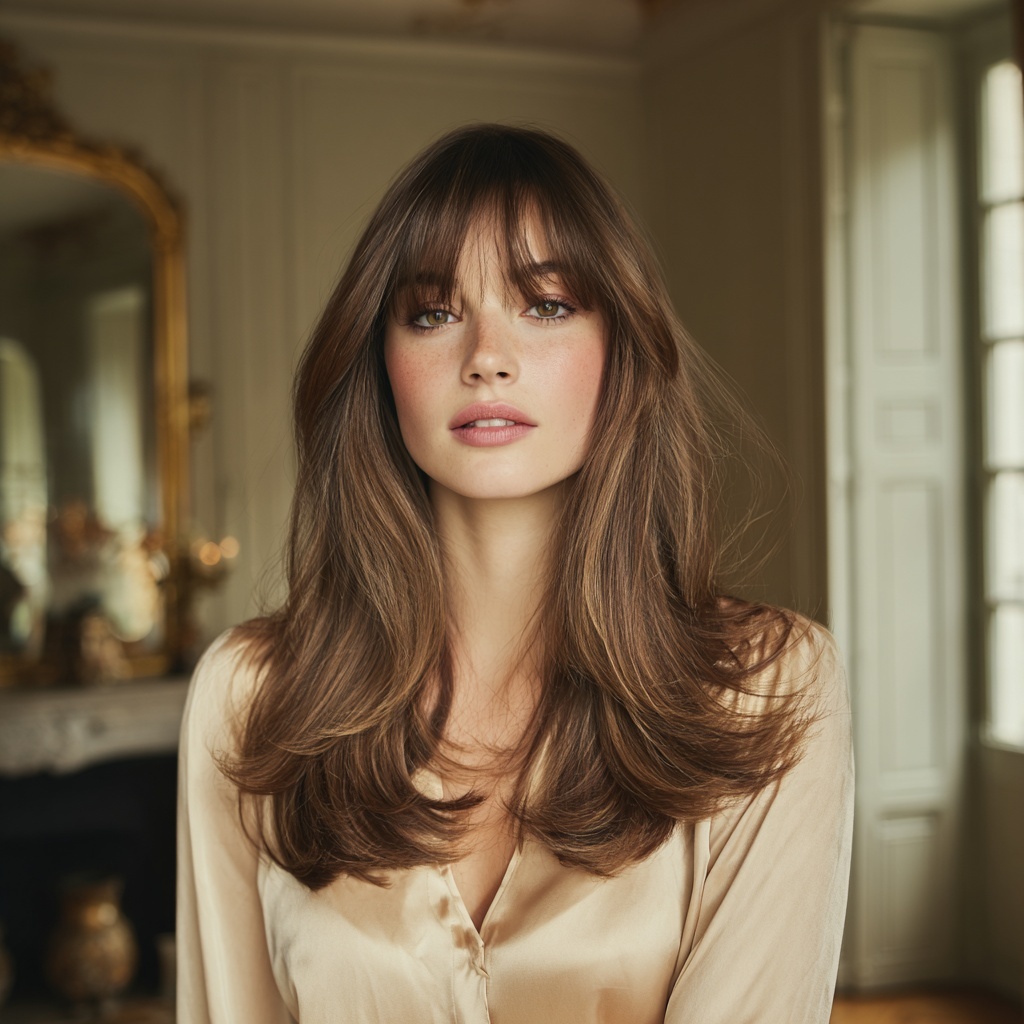 Wispy Long Hush Cut with Blended Fringe